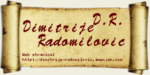 Dimitrije Radomilović vizit kartica